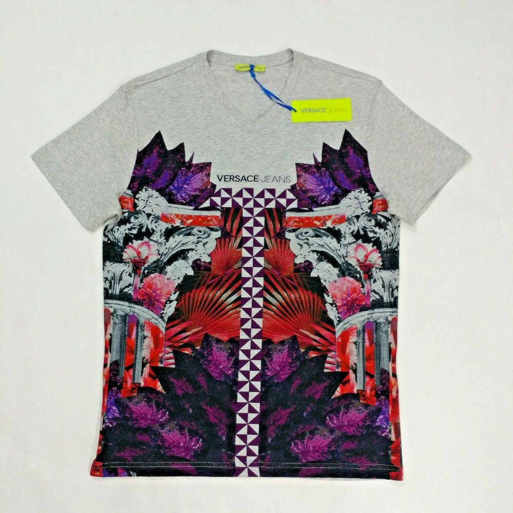 Versace Jeans V-Neck Short Sleeve Men T-Shirt L - Picture 1 of 10
